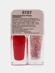 Красный лак для ногтей двухцветный