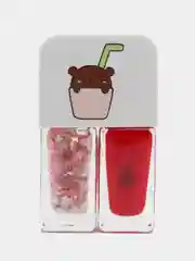 Красный лак для ногтей двухцветный