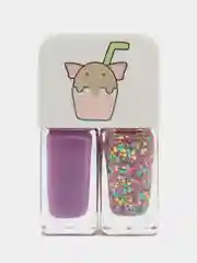 Розовый лак для ногтей двухцветный