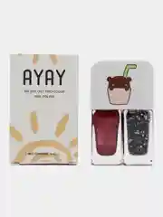 Серый металлик лак для ногтей двухцветный