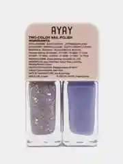 Сиреневый лак для ногтей двухцветный