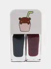 Черный лак для ногтей двухцветный