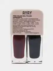 Черный лак для ногтей двухцветный