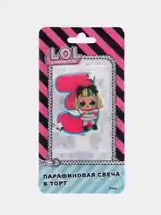 LOL. Парафиновая свеча в торт (цифра 3 с героем), в блистере