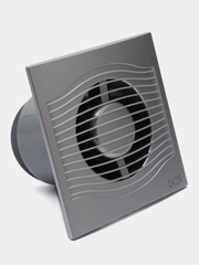 Вытяжной вентилятор 100 бесшумный тонкий с клапаном серый SLIM 4C Gray metal