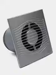 Вытяжной вентилятор 100 бесшумный тонкий с клапаном серый SLIM 4C Gray metal