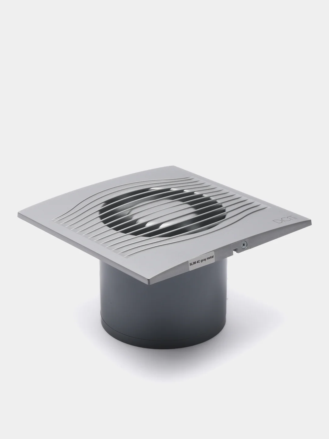 Вытяжной вентилятор 100 бесшумный тонкий с клапаном серый SLIM 4C Gray metal