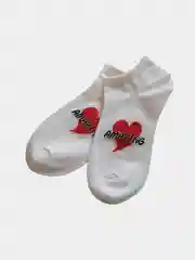 Носки женские укороченные, белые, чёрные с принтом