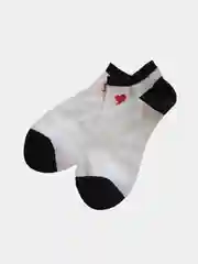 Носки женские укороченные, белые, чёрные с принтом