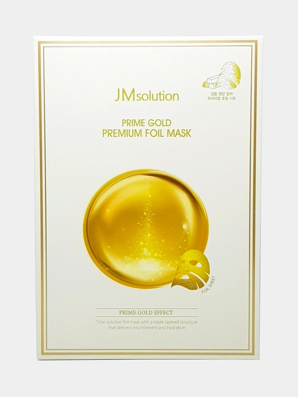 Маска от морщин с коллоидным золотом JMSolution Prime Gold Premium Foil Mask, 10 шт