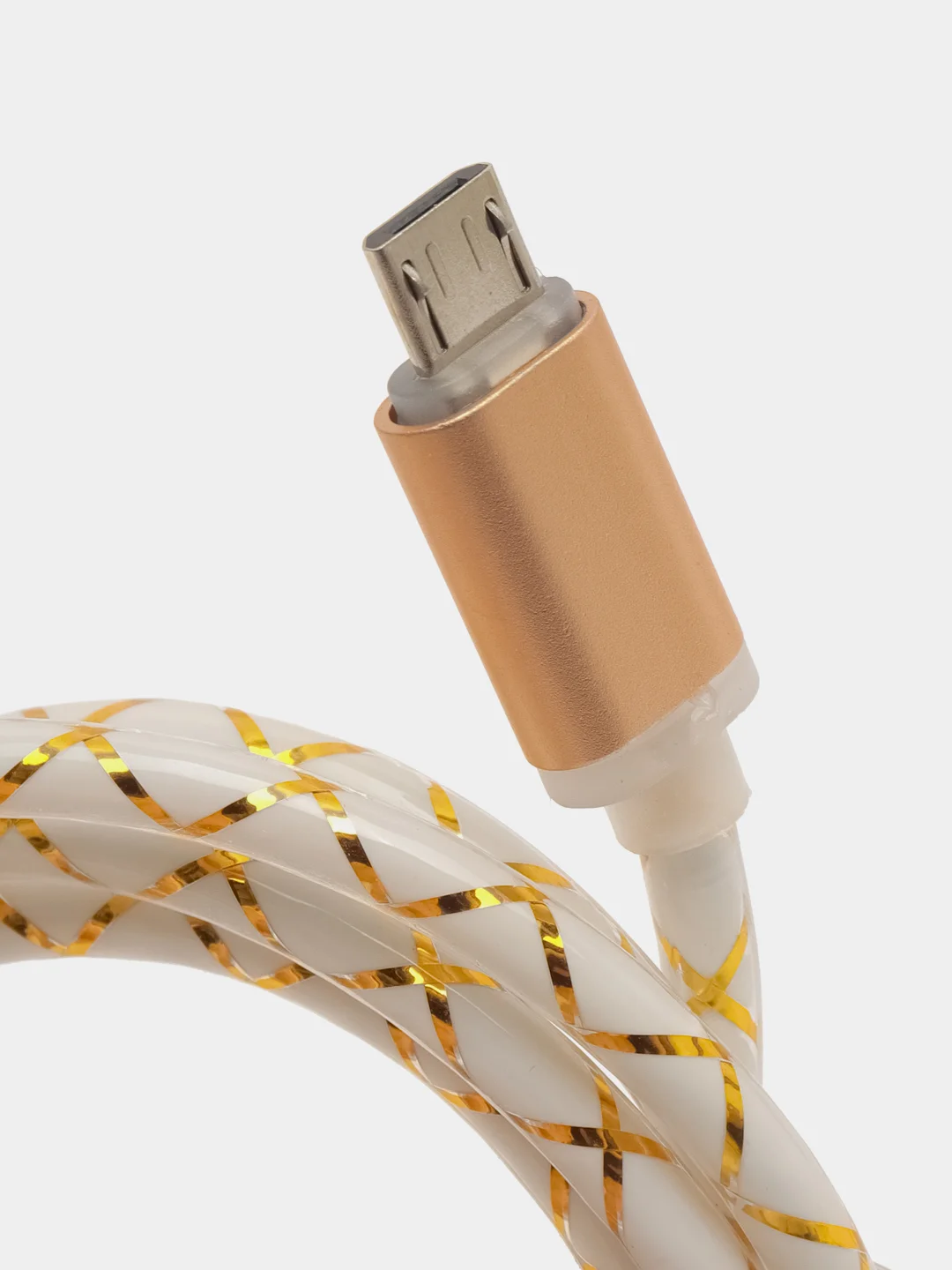 Золотой светящийся провод микро usb
