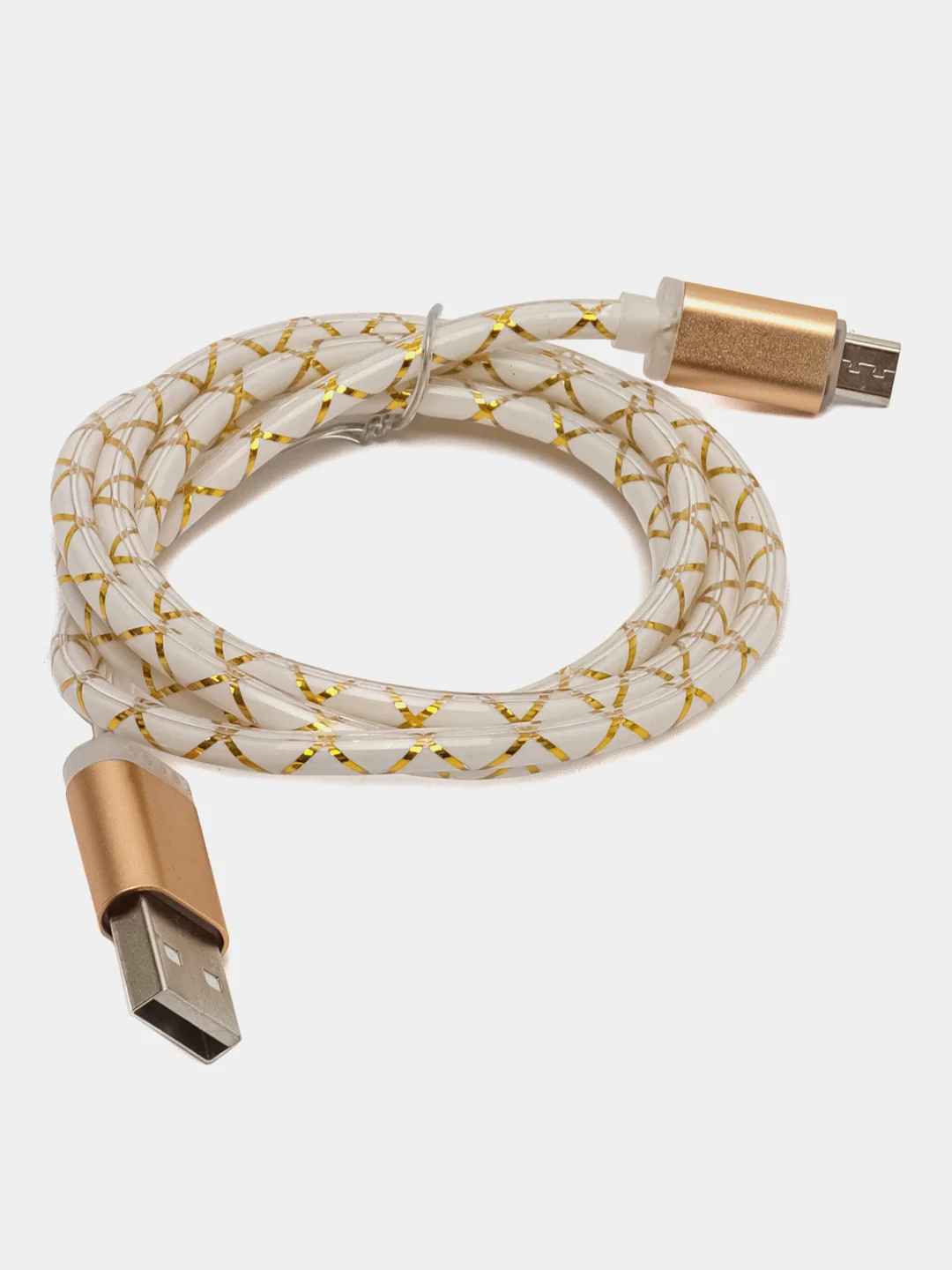 Золотой светящийся провод микро usb