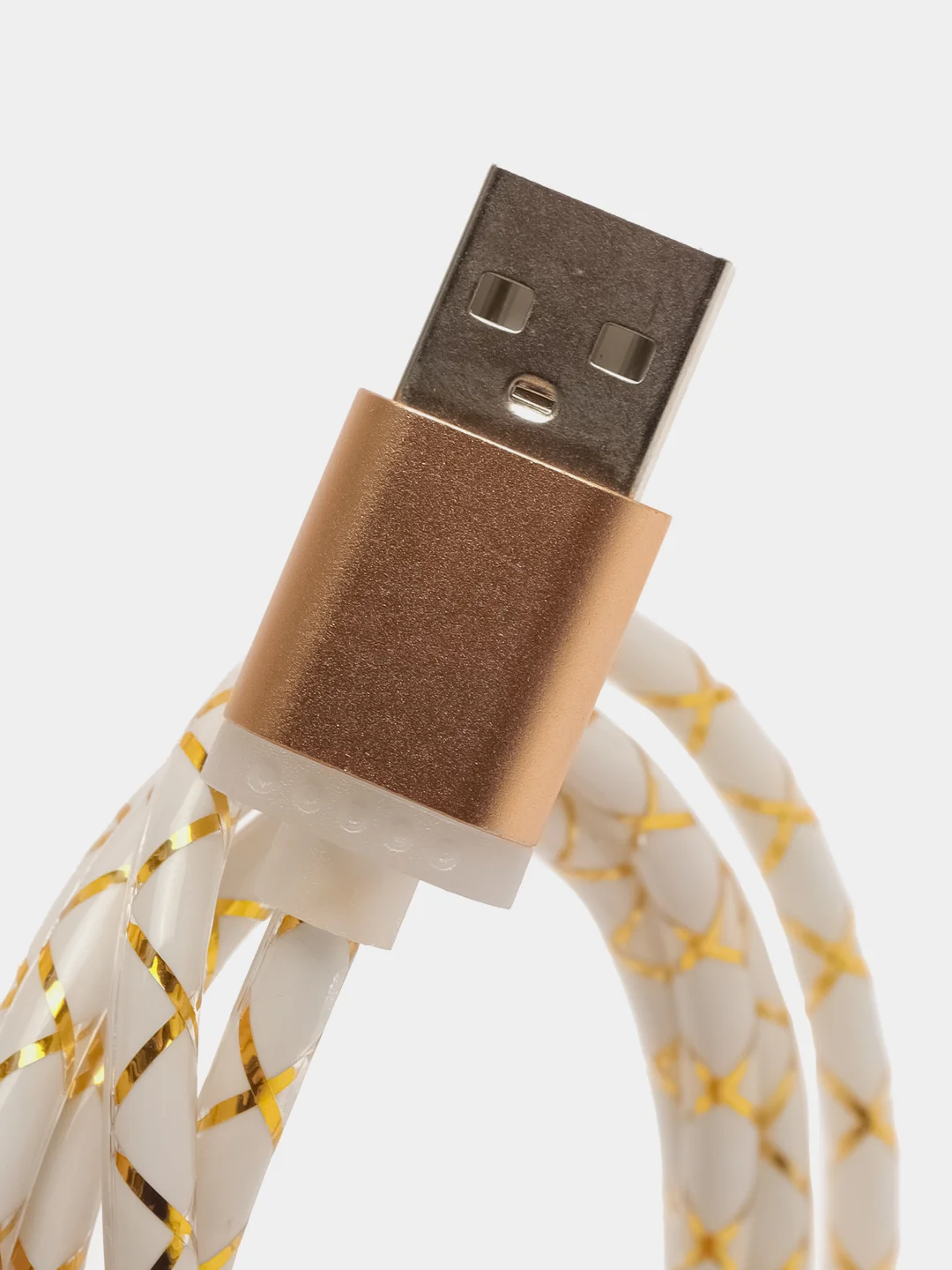 Золотой светящийся провод микро usb