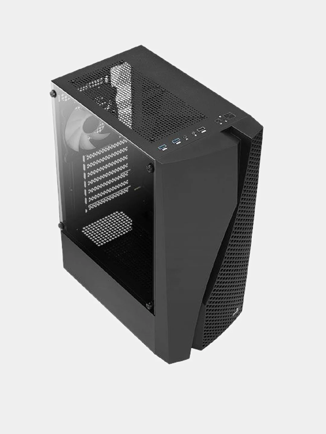 Корпус ATX Aerocool Wave-G-BK-v2, Midi-Tower, без БП, черный