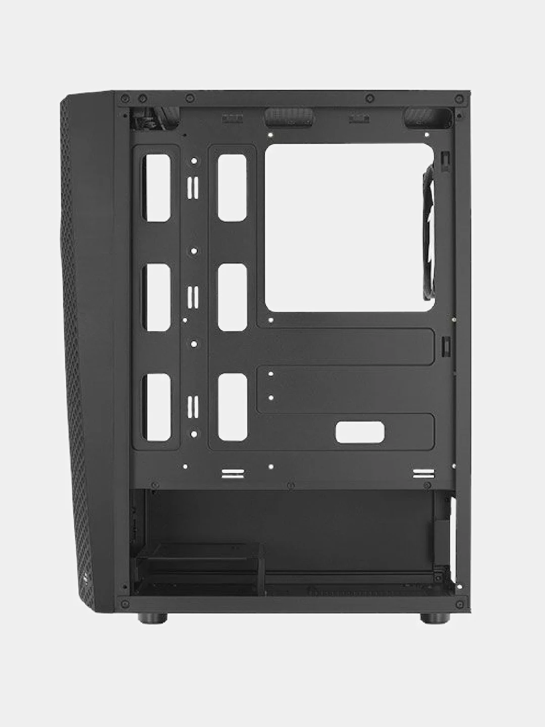 Корпус ATX Aerocool Wave-G-BK-v2, Midi-Tower, без БП, черный