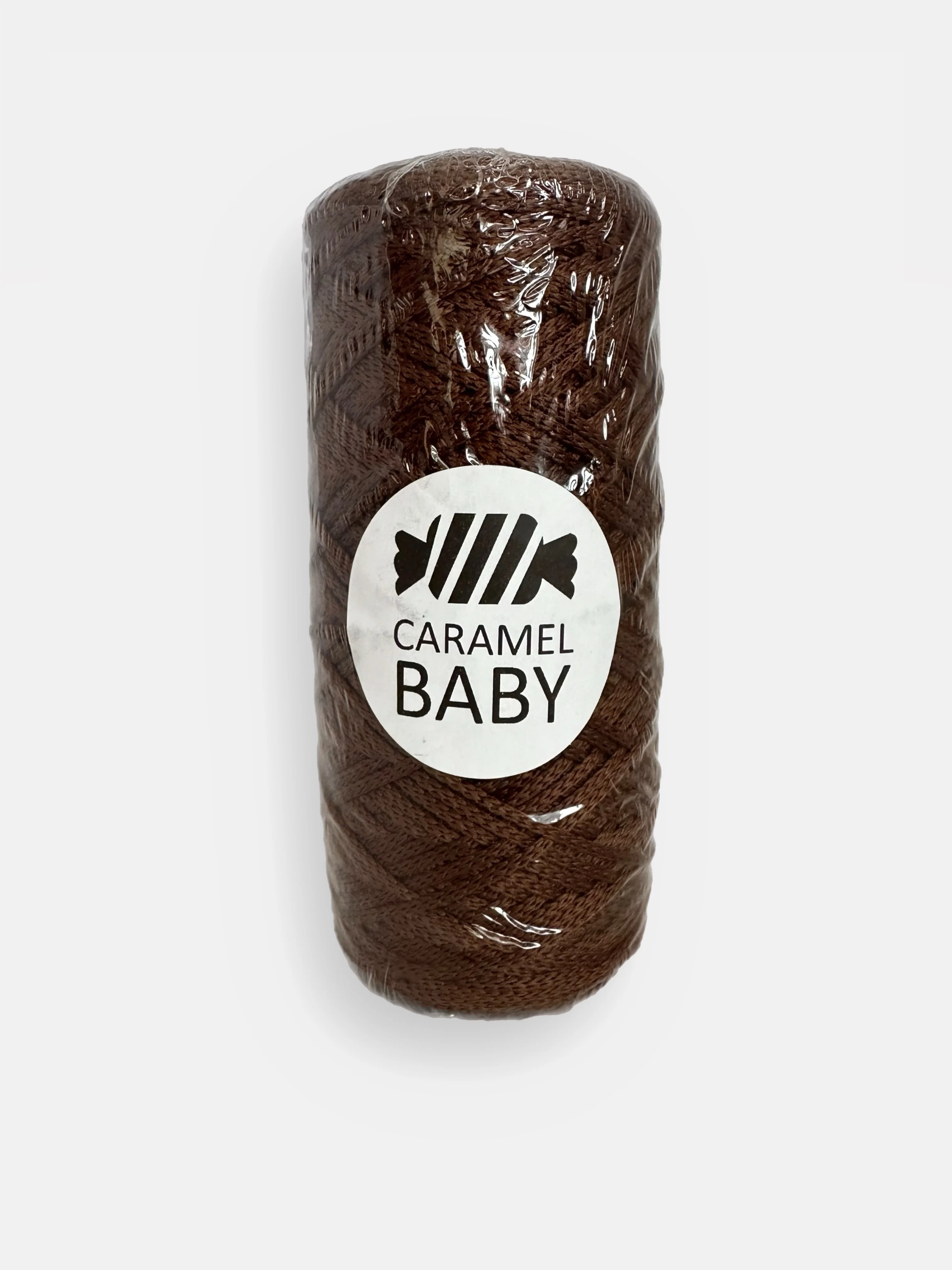 Бежевый меланж шнур Caramel Baby, полиэфирный, 2 мм, 200 метров для вязания и макраме