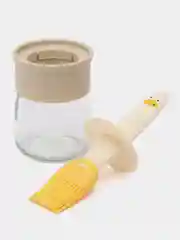 Бежевый масленка Утка с силиконовой кисточкой