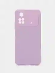 Сиреневый чехол силиконовый для Xiaomi Poco M4 Pro 4G / Сяоми Поко М4 Про 4Г, с мягким подкладом