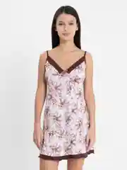 Коричневый сорочка женская, ночнушка, на бретелях, LILIANS