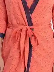 Коралловый комплект женский: сорочка и халат, в роддом