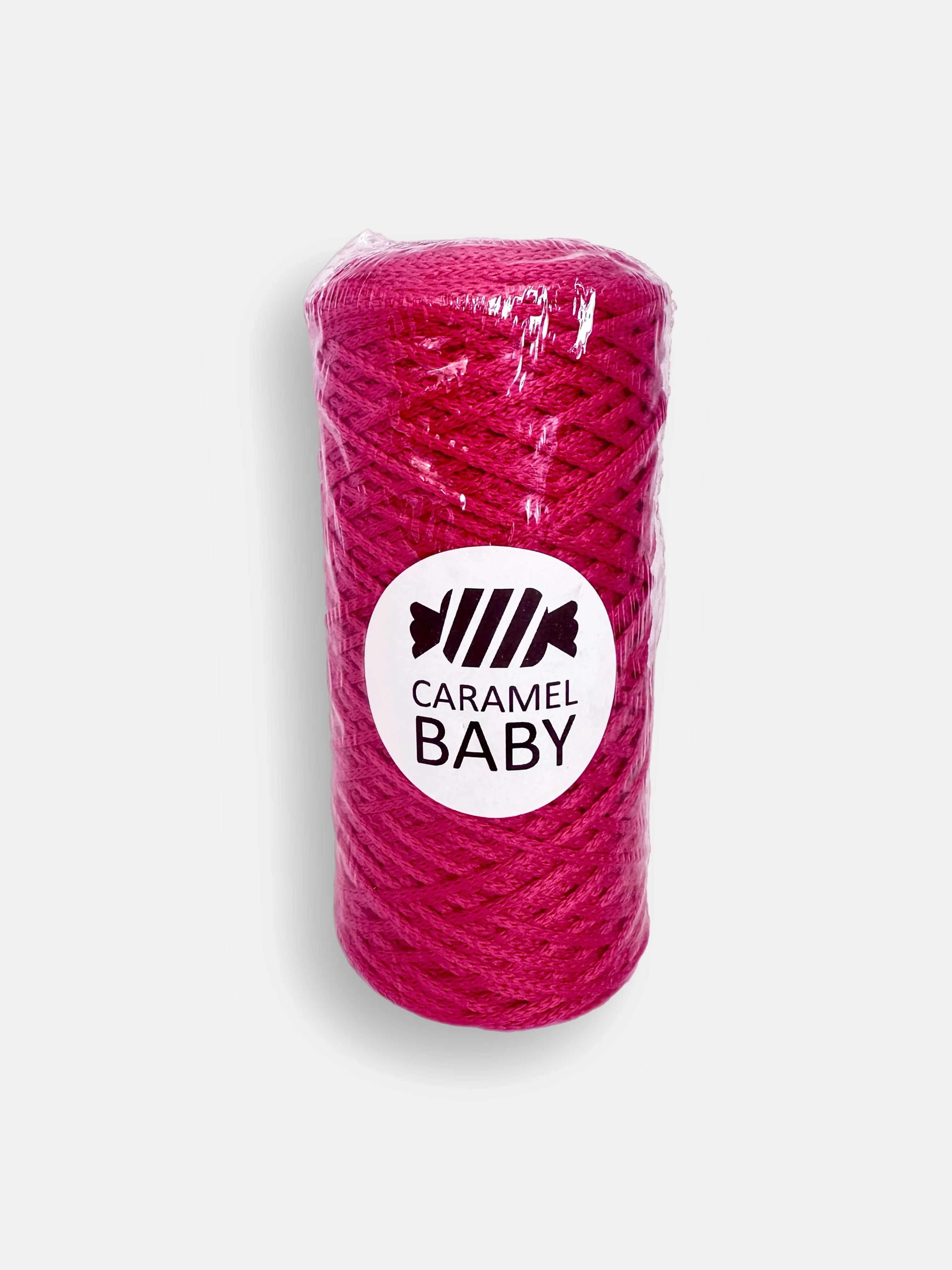 Тёмно-розовый шнур Caramel Baby, полиэфирный, 2 мм, 200 метров для вязания и макраме