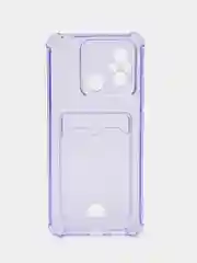 Лавандовый чехол для Xiaomi Redmi 12C, Сяоми Редми 12С, прозрачный, с карманом для карты