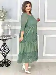 Мятный платье женское, большие размеры 50-56