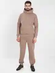 Бежевый мужской спортивный костюм на флисе