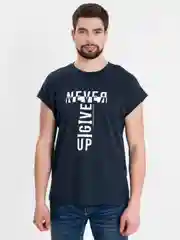 Синий меланж мужская футболка с принтом, майка мужская для фитнеса