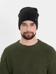 Угольный шапка бини утепленная флисом (унисекс)