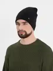 Угольный шапка бини утепленная флисом (унисекс)