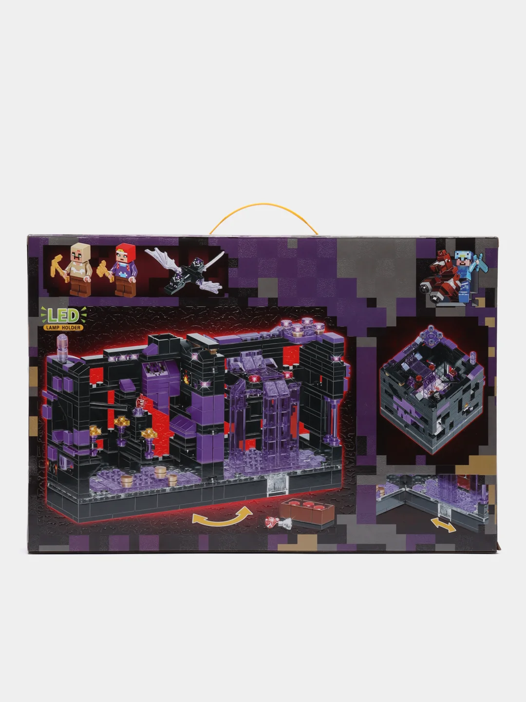 Фиолетовый конструктор Minecraft(Майнкрафт) My World(Мой мир) совместим с Лего (Lego) 340-550 деталей