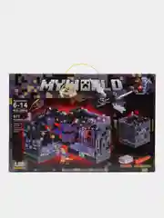 Фиолетовый конструктор Minecraft(Майнкрафт) My World(Мой мир) совместим с Лего (Lego) 340-550 деталей