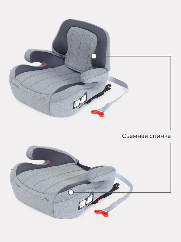 Серый автокресло RANT AY313 "TURBO" Isofix Active Line группа 3 (22-36 кг)
