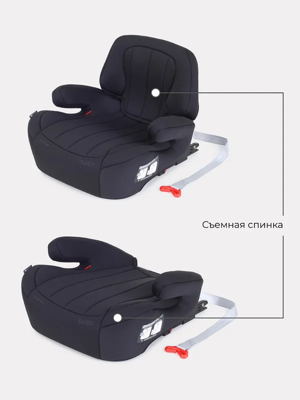 Черный автокресло RANT AY313 "TURBO" Isofix Active Line группа 3 (22-36 кг)