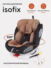 Бежевый автокресло RANT basic YC06 "Twist" isofix группа 0+-1-2-3 (0-36 кг)
