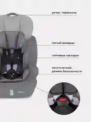 Серый автокресло RANT basic ZY10 "Spark", группа 1-2-3, 9-36 кг