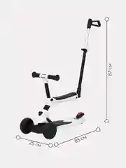 Белый беговел-самокат Rant Rider Plus RB100 от 1 года с родительской ручкой