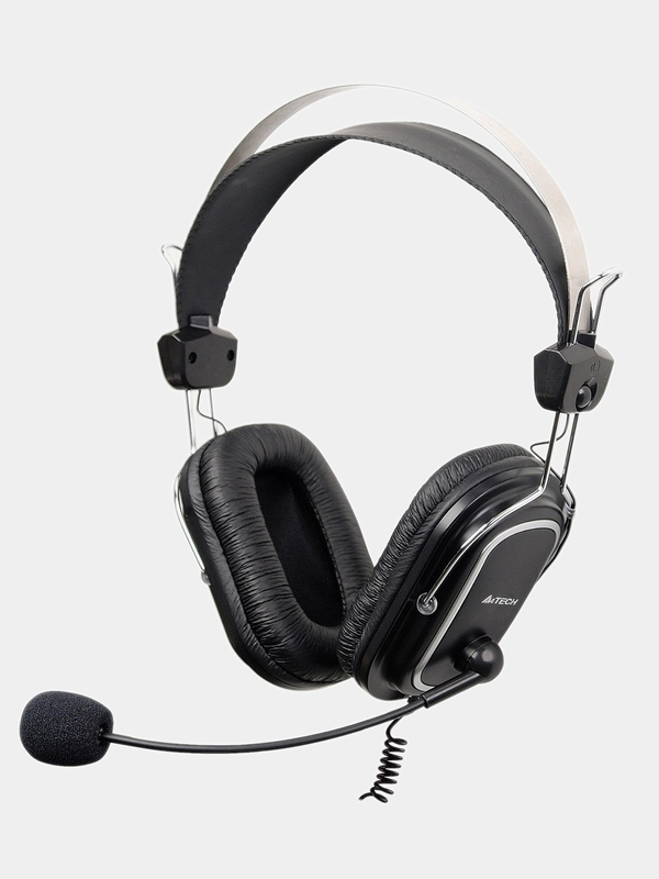 Наушники с микрофоном A4Tech HU-50 черный 2м накладные USB