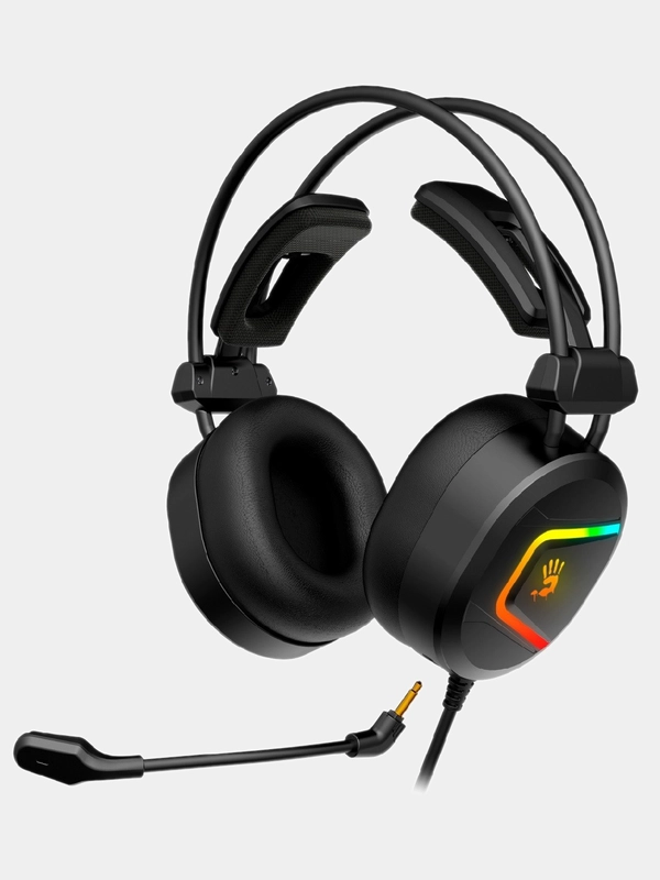 Игровые наушники с микрофоном A4Tech Bloody MC750, черный, 2.3 м, мониторные, USB MC750