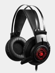 Игровые наушники с микрофоном A4Tech Bloody J437, черный, 1.8 м, мониторные, USB J437