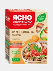 Ясно солнышко Каша гречн. ассорти (грибы/лук; морковь/лук; паприка/томат/лук) // кор. 6*0,045