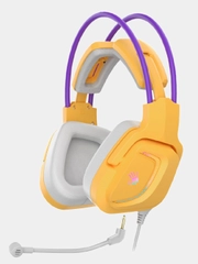 Игровые наушники с микрофоном A4Tech Bloody G575, желтые/фиолетовые, 2 м, мониторные USB