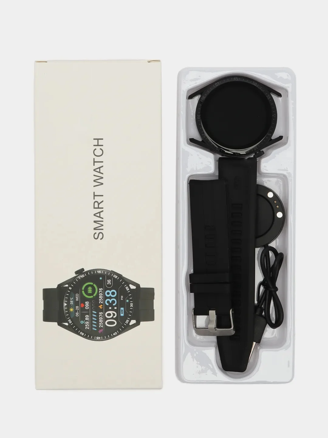 Черный смарт часы, круглые Smart Watch WH8-B
