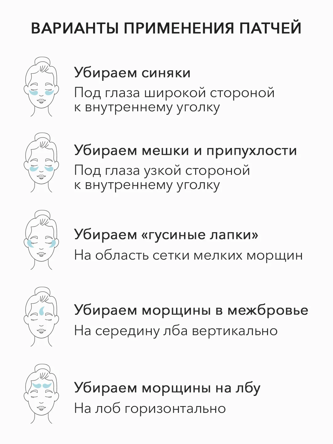 Патчи для глаз от темных кругов, отеков и морщин с пептидами и минералами, 60шт. Bioaqua