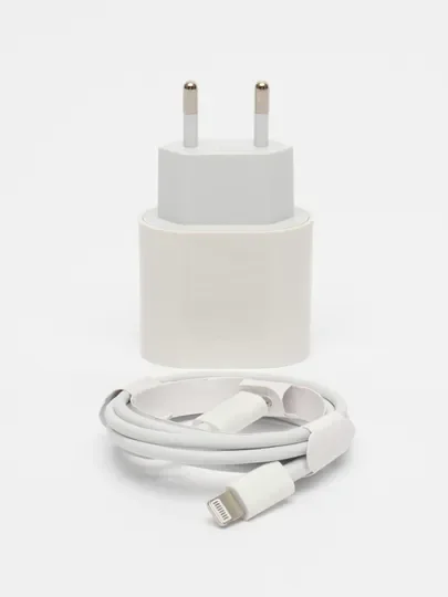 Белый зарядное устройство, блок питания с кабелем Type-C/Lightning для iPhone