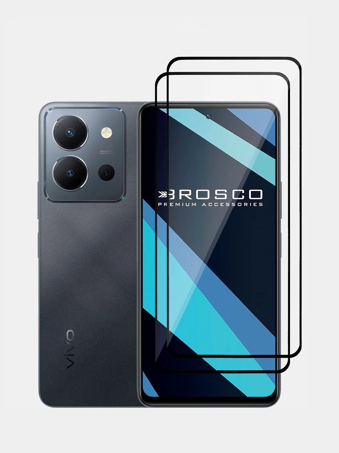 Прозрачный 1-2 шт стекло для Vivo Y36 защитное ROSCO прозрачное олеофобное покрытие с черной рамкой