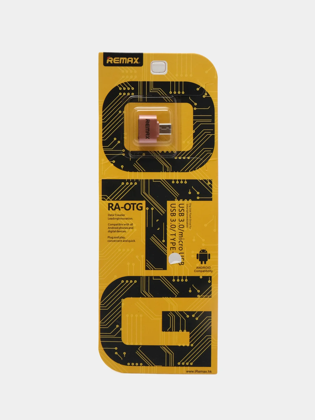 Золотой переходник Remax OTG с USB на micro-USB, USB 2.0