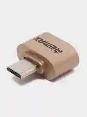Золотой переходник Remax OTG с USB на micro-USB, USB 2.0
