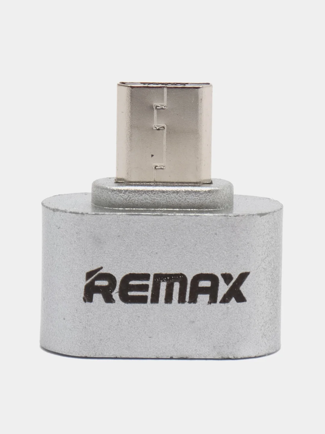 Серебряный переходник Remax OTG с USB на micro-USB, USB 2.0